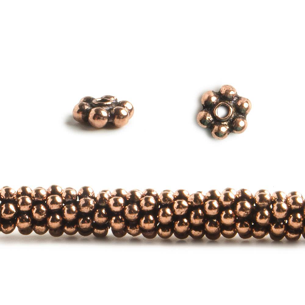 3mm Copper Daisy Spacer 8 inch 78 pieces - Beadsofcambay.com