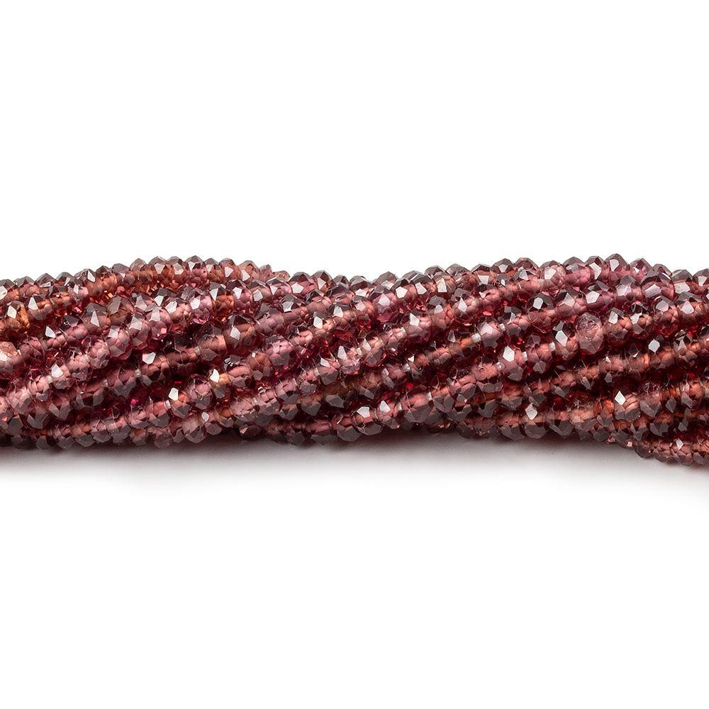 3mm Garnet faceted rondelle beads 14.5 inch 154 beads - Beadsofcambay.com