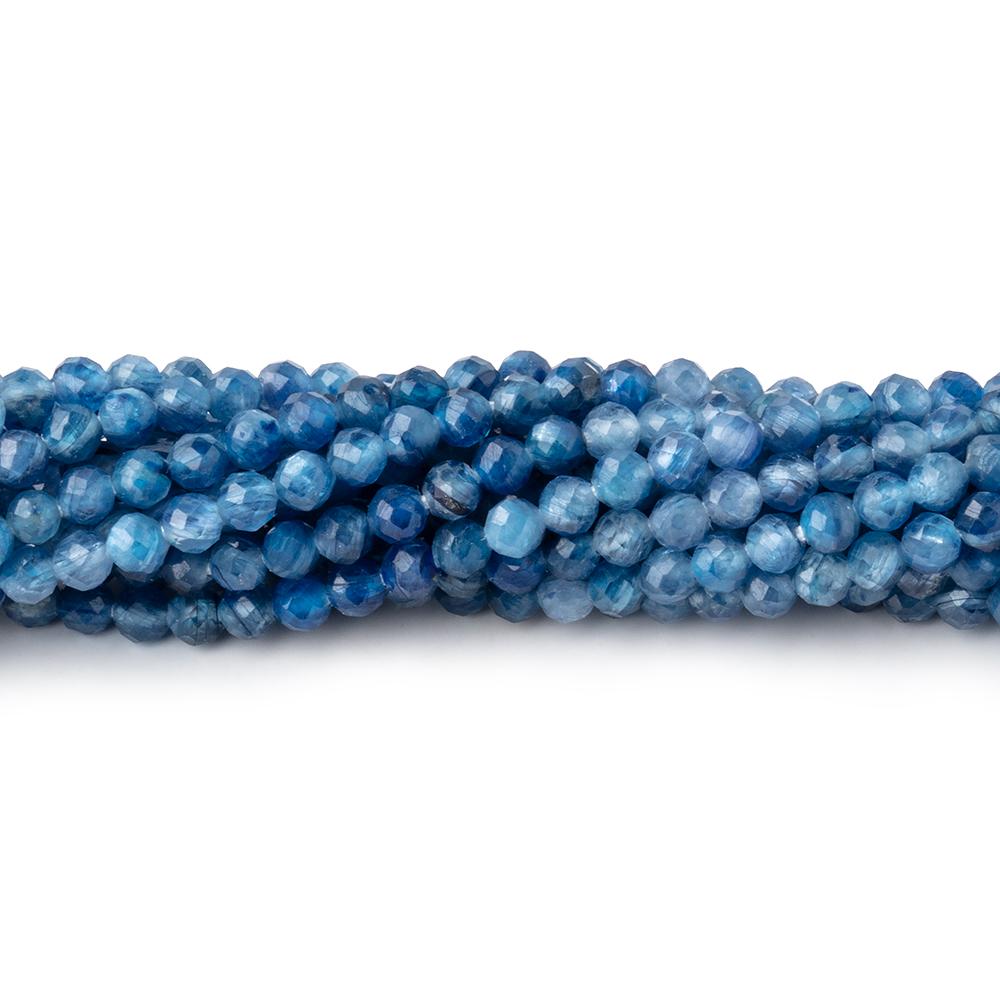3mm Kyanite Micro Faceted Round Beads 12.5 inch 110 pieces - Beadsofcambay.com