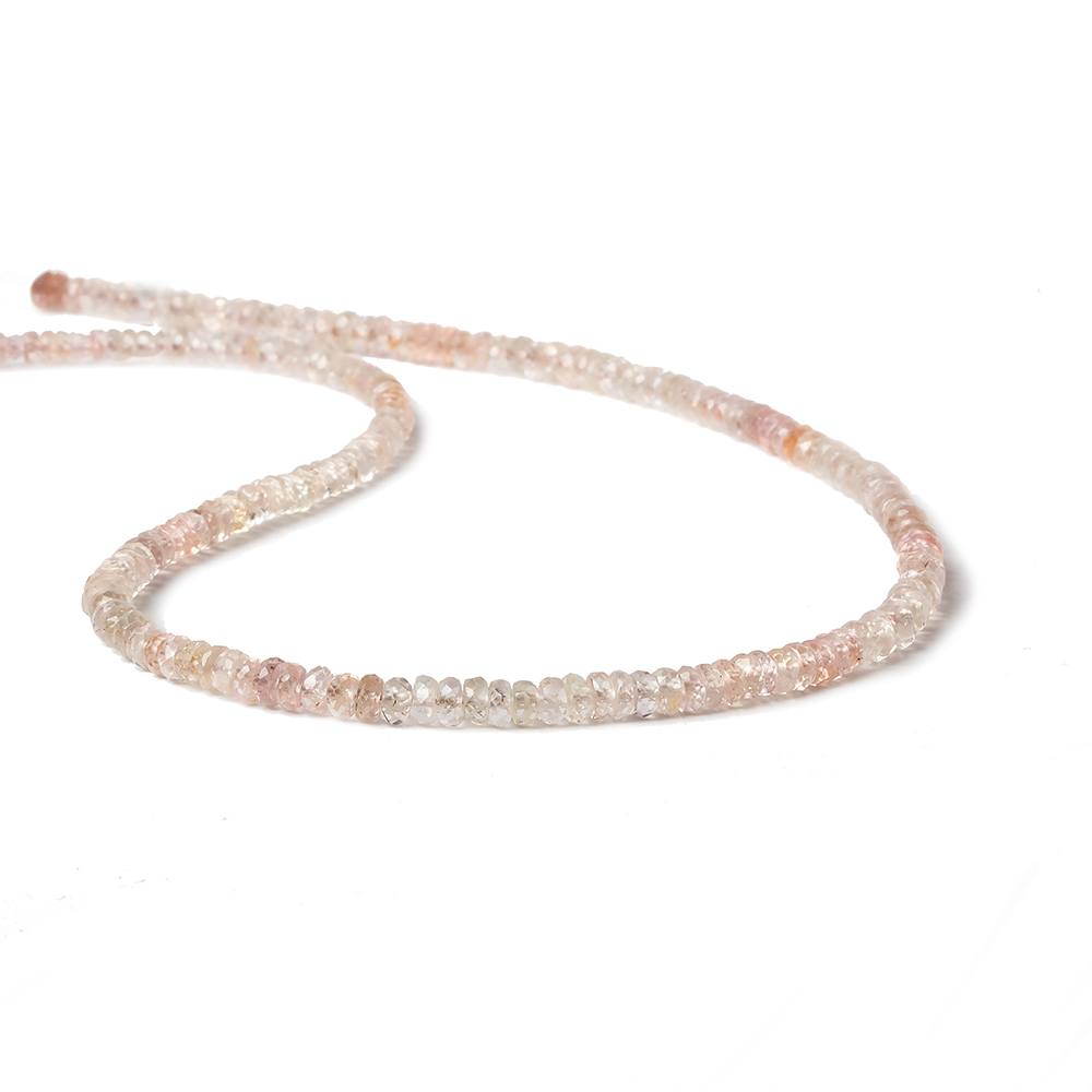 3mm Light Pink Sapphire Faceted Rondelle Beads 14 inch 180 pieces - Beadsofcambay.com