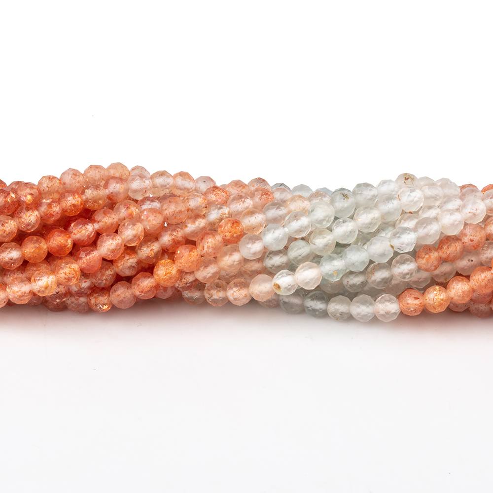3mm Madagascar Sunstone Micro Faceted Round Beads 12.5 inch 110 pieces - Beadsofcambay.com