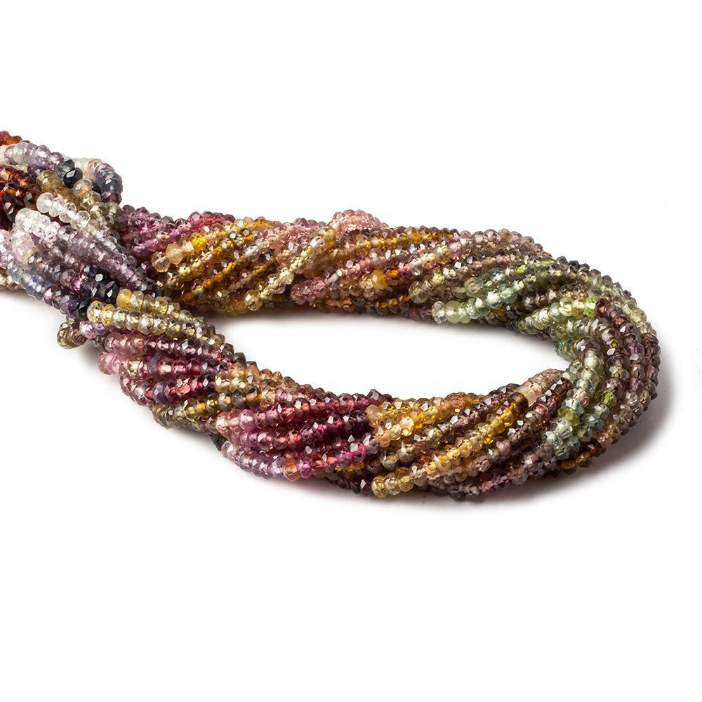 3mm Multi Gemstone Faceted Rondelle Beads 13 inch 150 pcs - Beadsofcambay.com