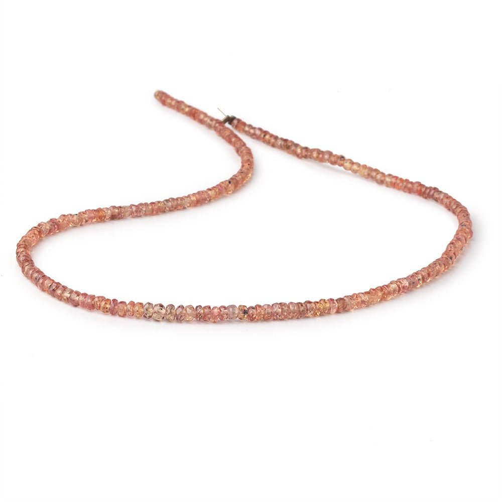 3mm Orange Red Sapphire Faceted Rondelle Beads 16 inch 200 pieces - Beadsofcambay.com