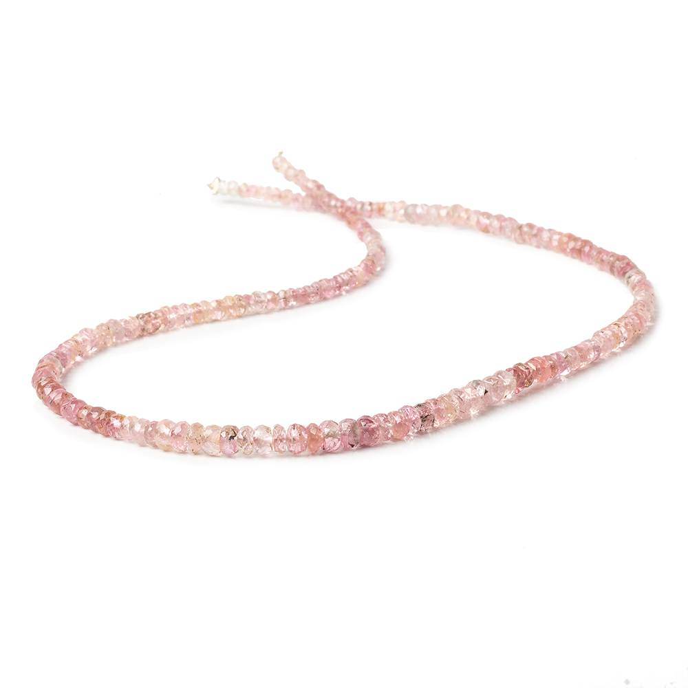 3mm Pink Tourmaline Faceted Rondelle Beads 16 inch 166 pcs AA Grade - Beadsofcambay.com