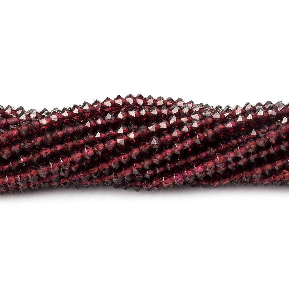 3mm Red Garnet micro faceted disc rondelle beads 12.5 inch 155 pieces AAA - Beadsofcambay.com