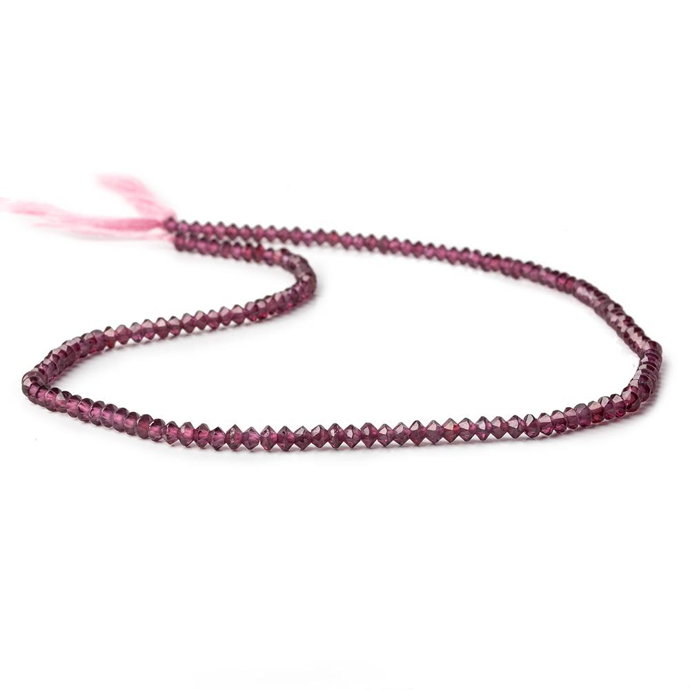 3mm Rhodolite Garrnet micro faceted disc rondelle beads 12.5 inch 155 pieces AAA - Beadsofcambay.com