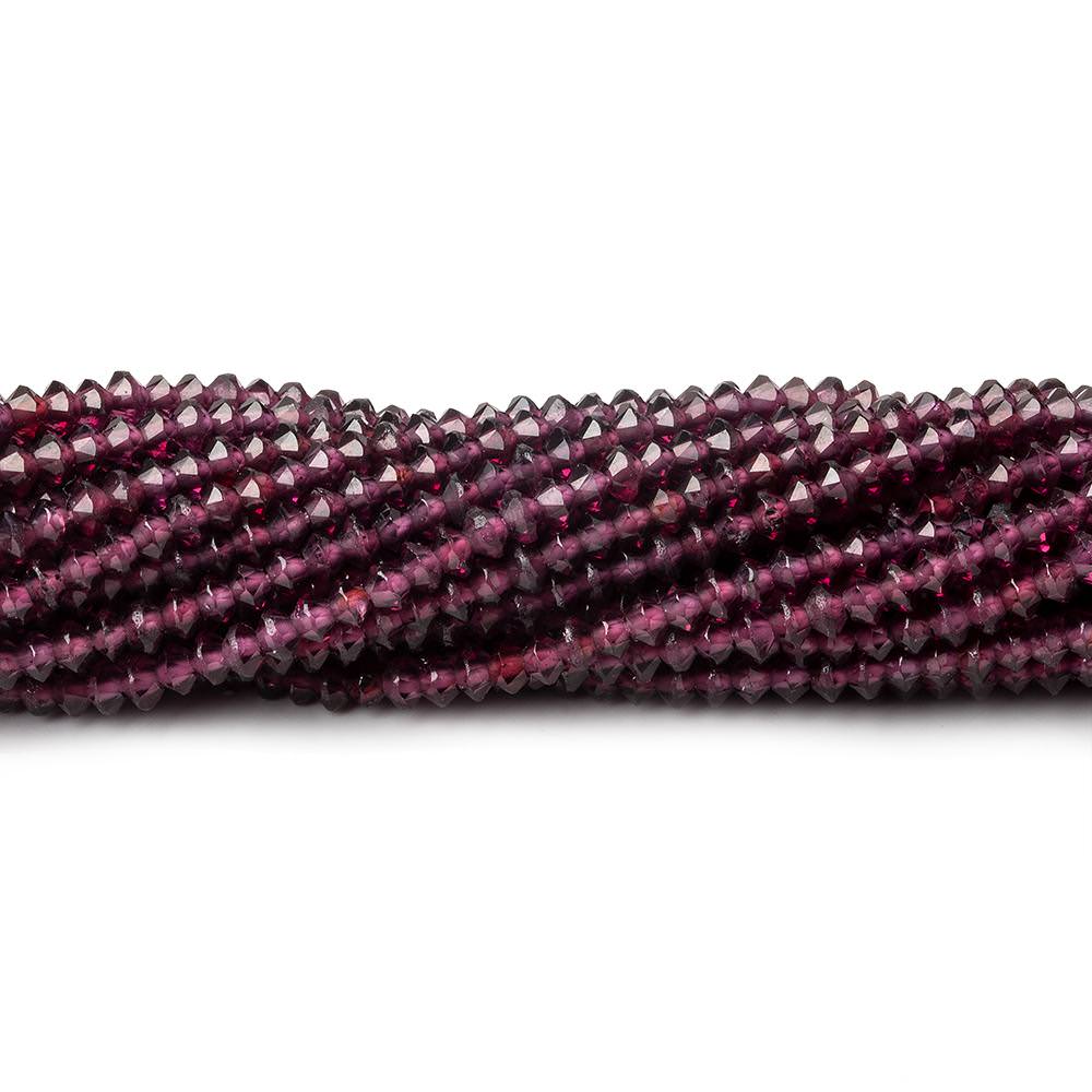 3mm Rhodolite Garrnet micro faceted disc rondelle beads 12.5 inch 155 pieces AAA - Beadsofcambay.com