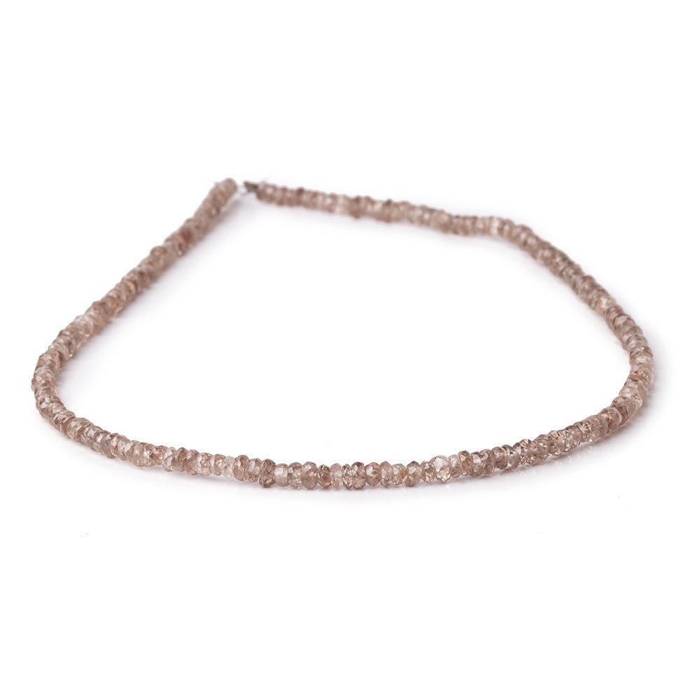 3mm Rose and Champagne Zircon faceted rondelles 13.5 inches 206 Beads - Beadsofcambay.com