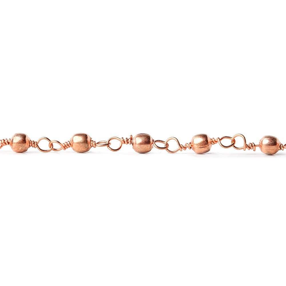 3mm Rose Gold plated Round Rose Gold plated Chain by the foot - Beadsofcambay.com