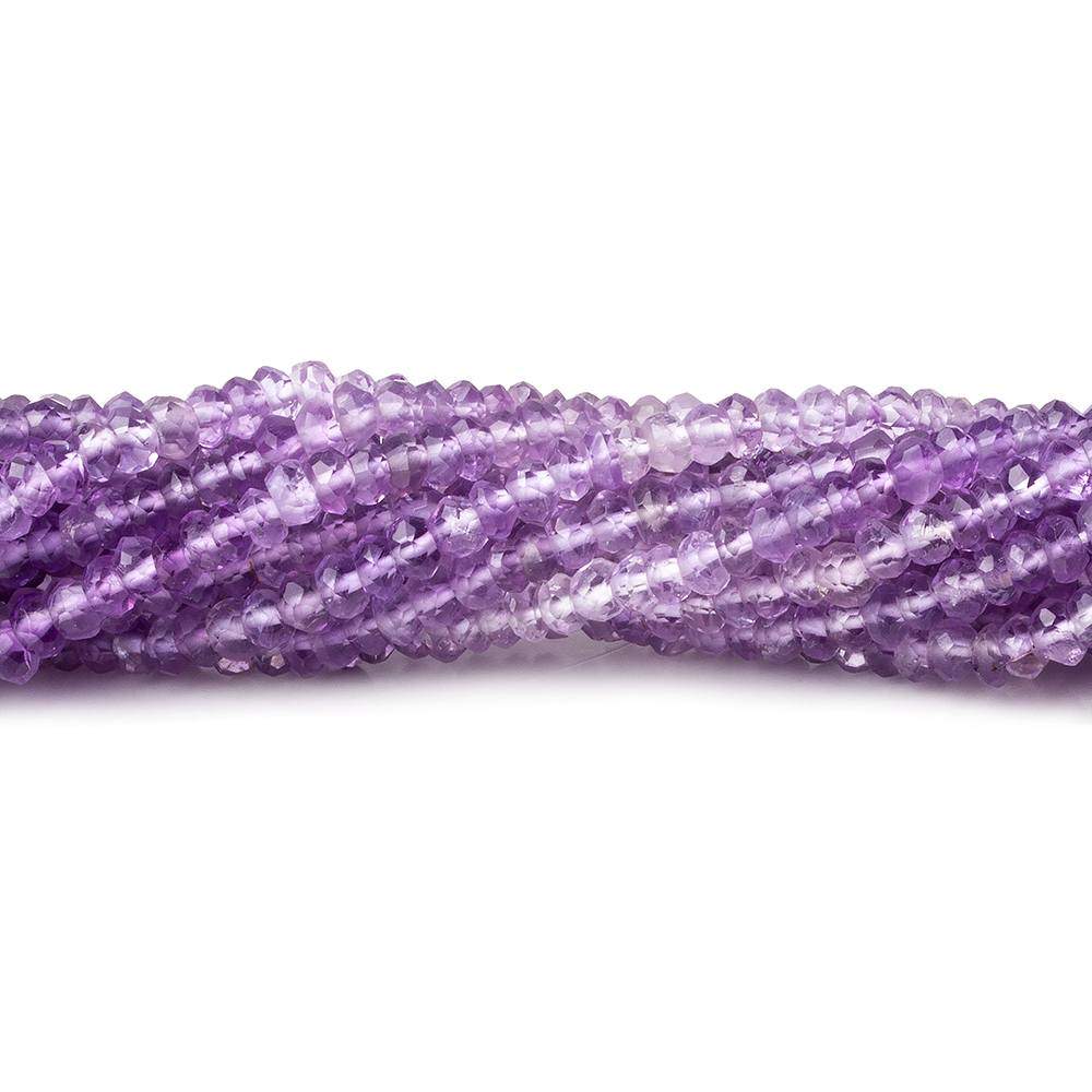 3mm Shaded Amethyst Faceted Rondelle Beads 13.5 inch 186 pieces - Beadsofcambay.com