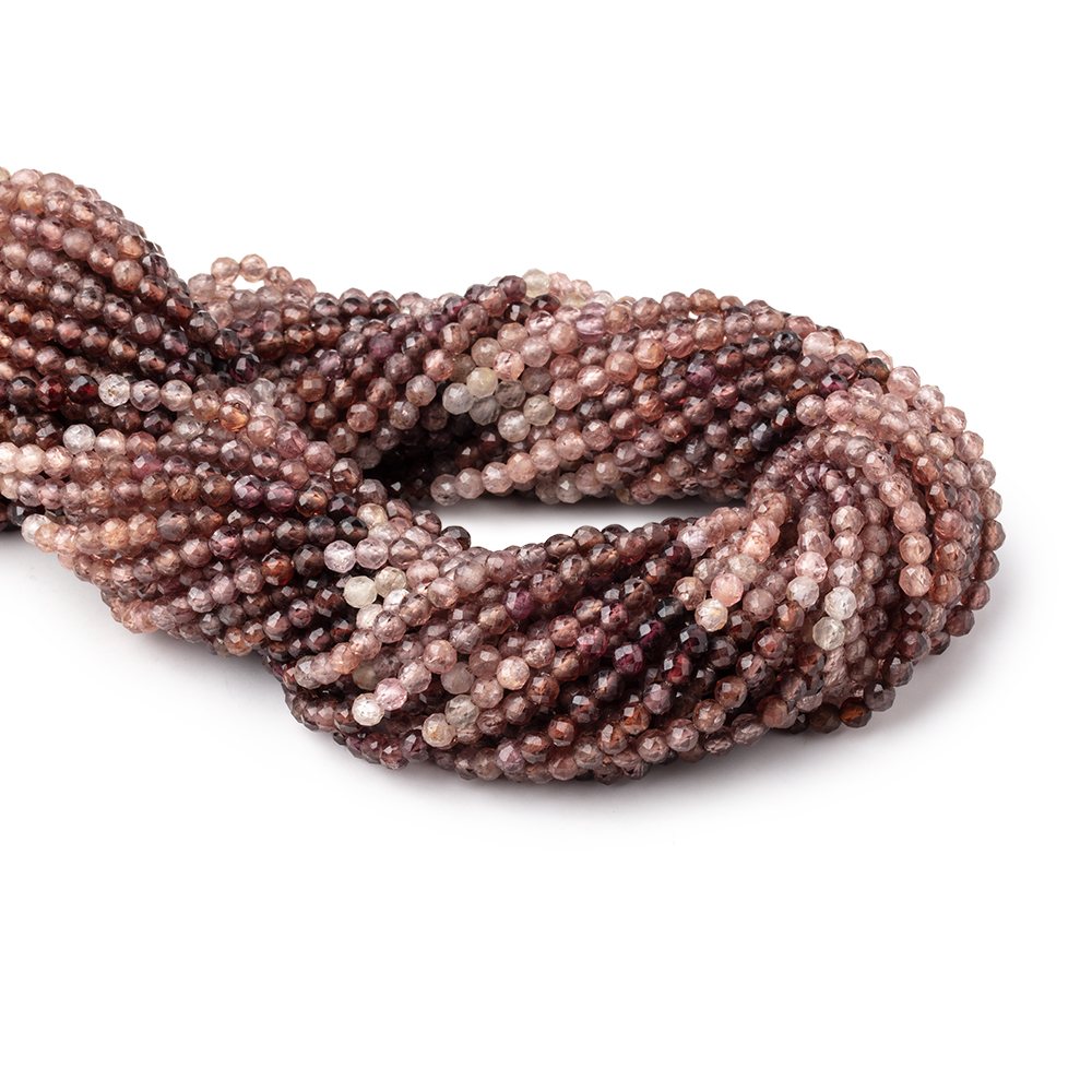 3mm Shaded Brown Spinel Micro Faceted Round Beads 12.5 inch 96 pieces AA - Beadsofcambay.com