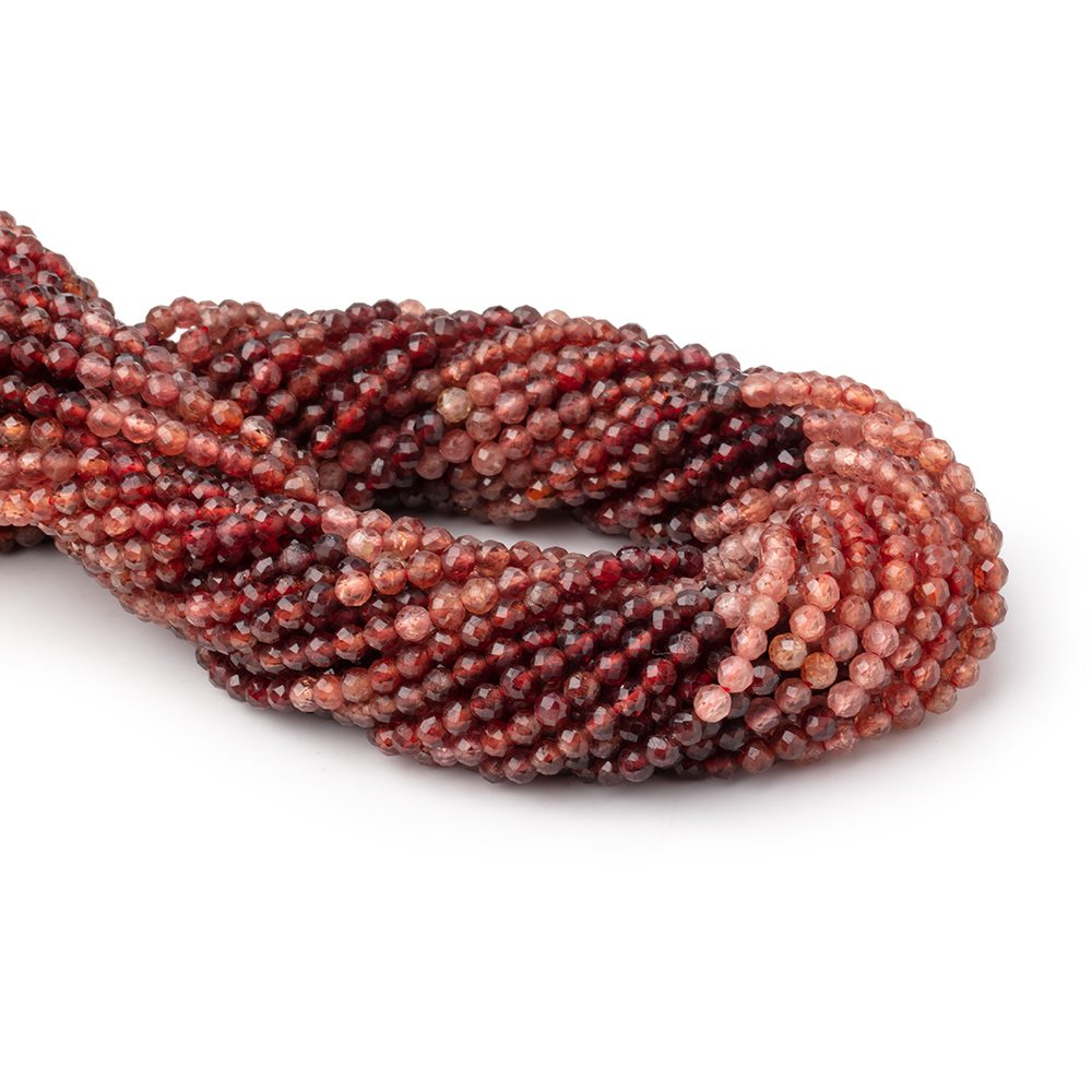 3mm Shaded Dark Orange Spinel Micro Faceted Round Beads 12.5 inch 96 pieces AA - Beadsofcambay.com