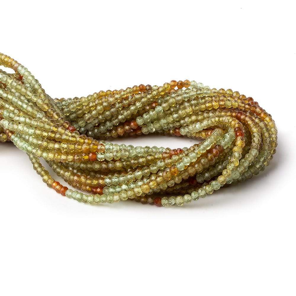 3mm Shaded Grossular Garnet micro faceted rondelles 12.5 inch 130 beads - Beadsofcambay.com