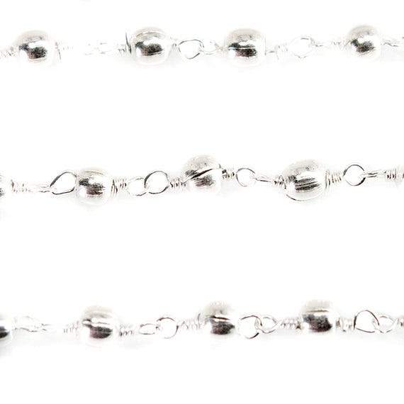 3mm Silver plated plain round Silver plated Chain by the foot - Beadsofcambay.com