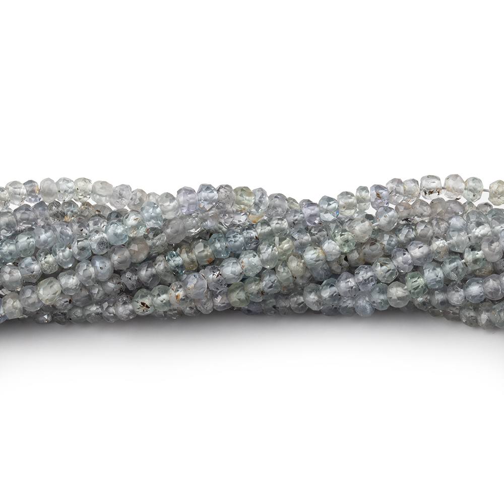 3mm Stormy Grey Sapphire Faceted Rondelle Beads 16 inch 210 pieces