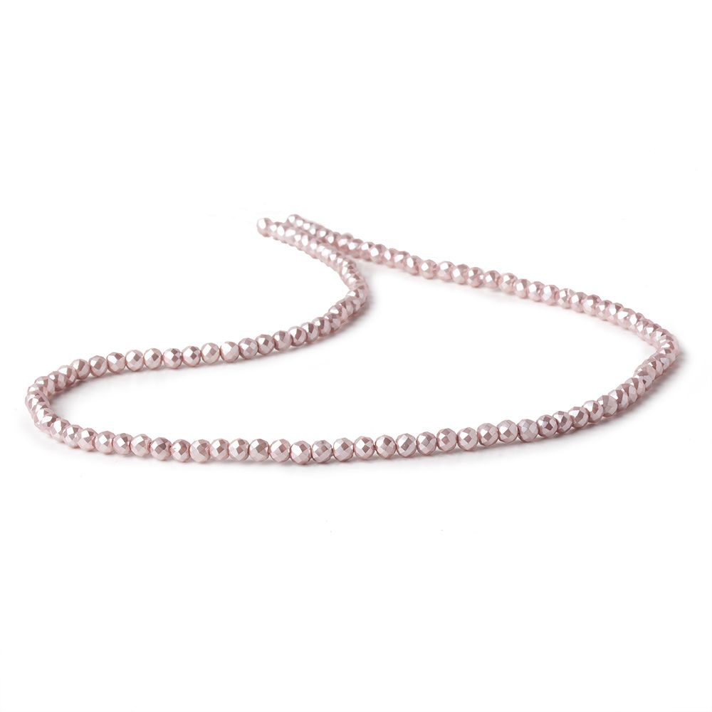 3mm Teal Rose Shell Pearl micro faceted round beads 13 inch 133 pieces - Beadsofcambay.com