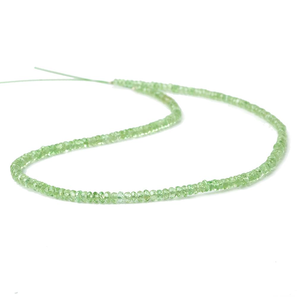3mm Tsavorite Garnet faceted rondelle beads 13 inch 205 beads - Beadsofcambay.com