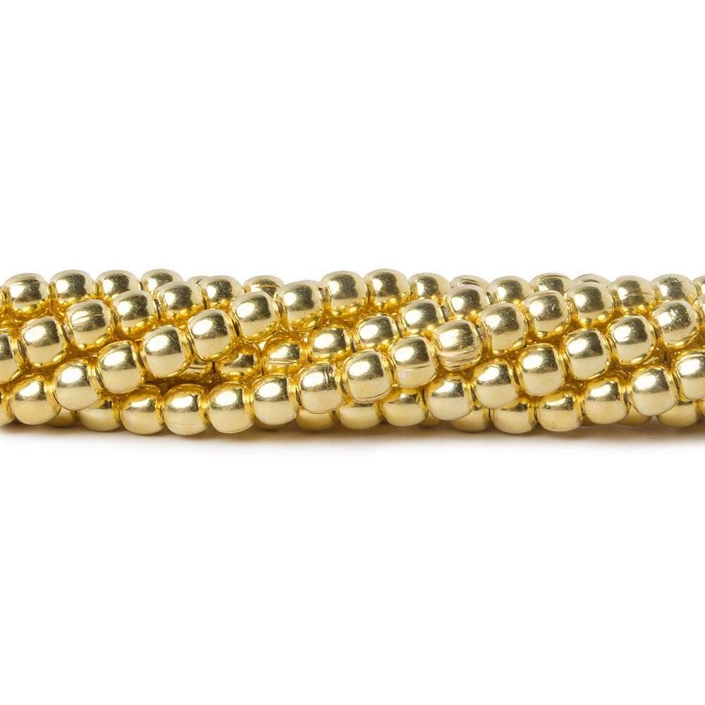 3mm Vermeil Plain Round 8 inch 67 beads - Beadsofcambay.com