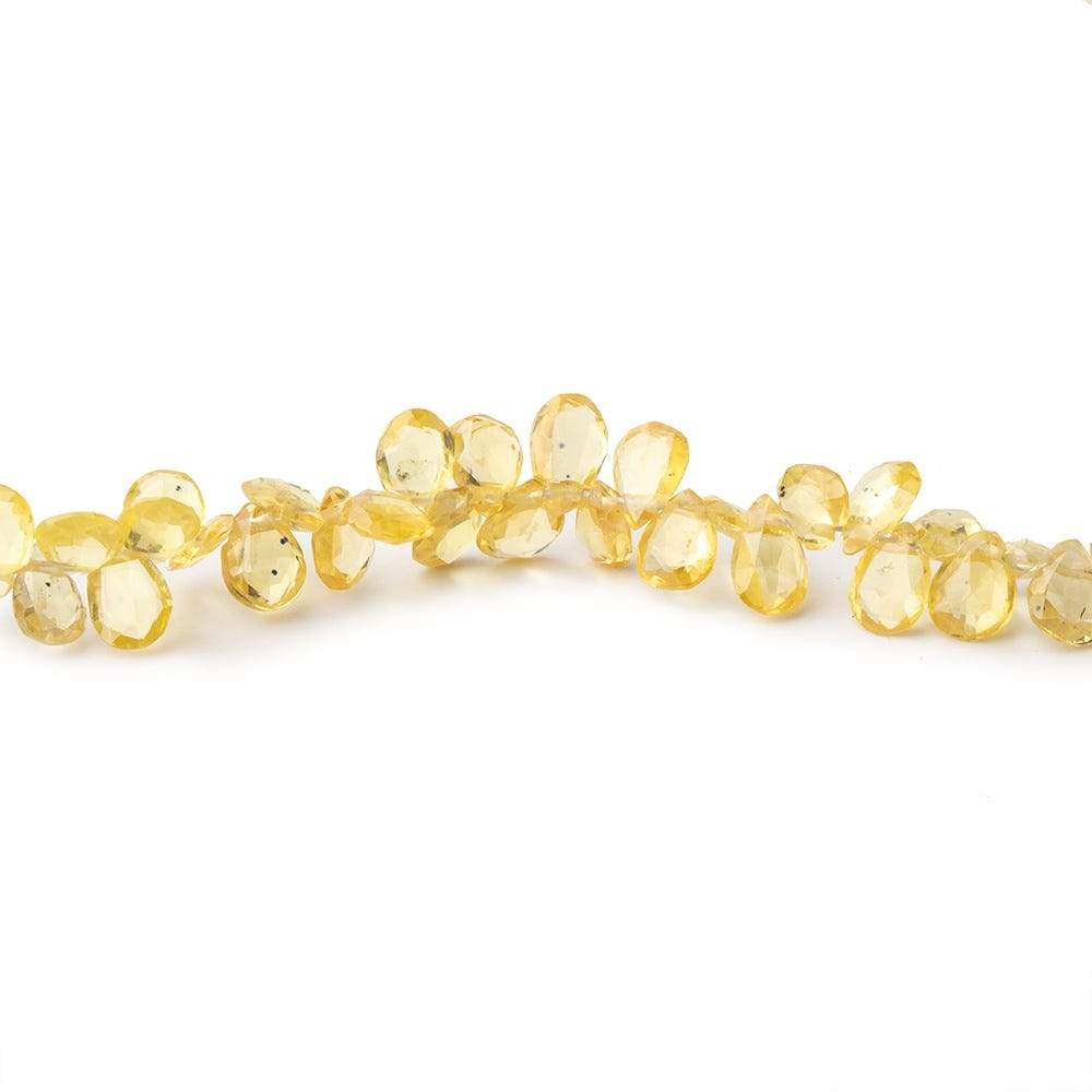 3x2-5x3mm Yellow and White Sapphire Faceted Pear Beads 15 inch 238 pcs - Beadsofcambay.com