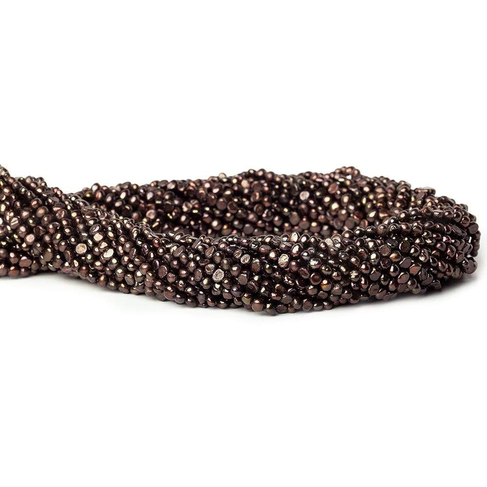 3x2mm Chocolate Side Drilled Baroque Freshwater Pearl 15 inch 140 pcs - Beadsofcambay.com