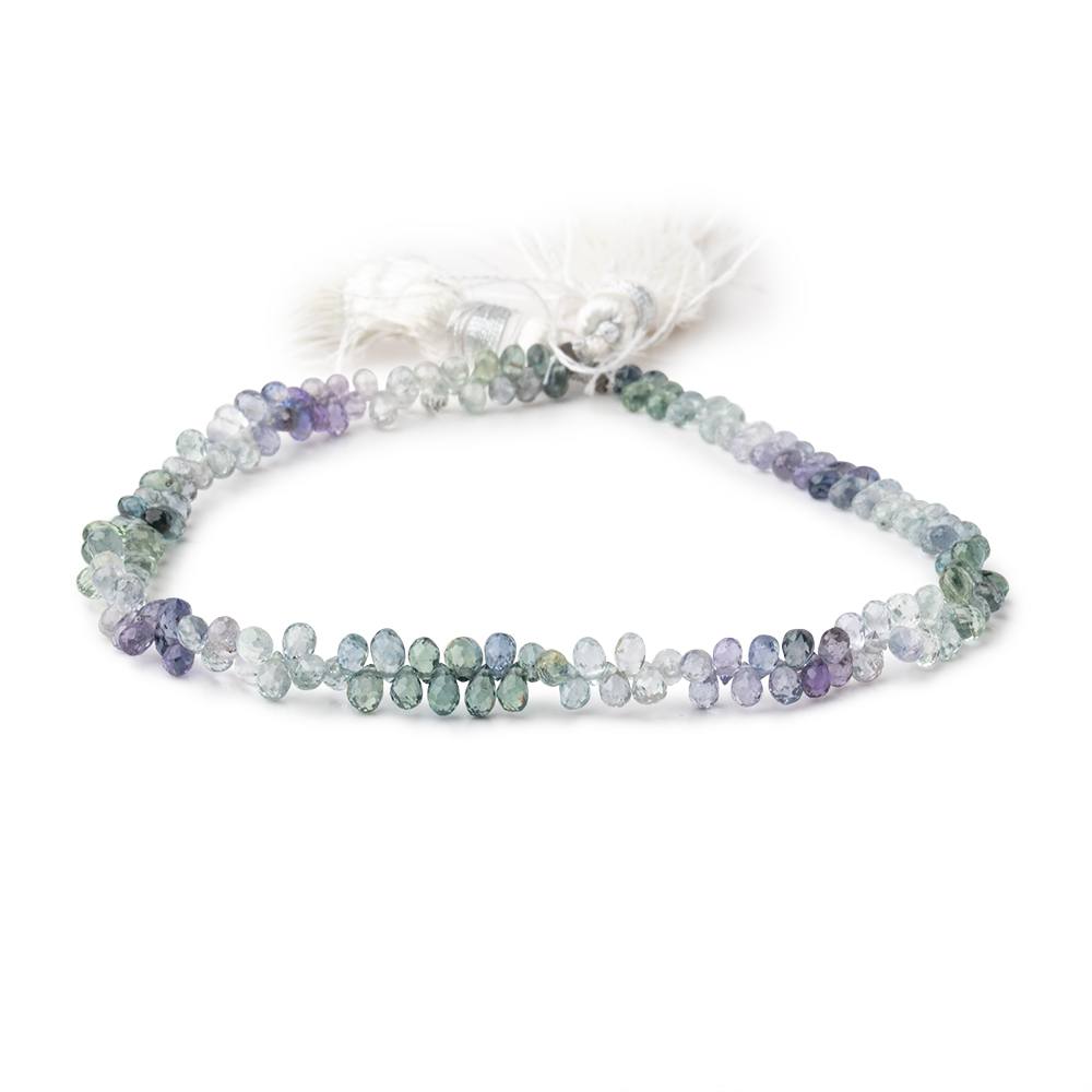 3x2mm Multi Color Sapphire Faceted Tear Drop Beads 8 inch 152 pieces - Beadsofcambay.com