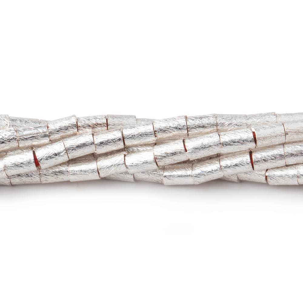 3x4mm Sterling Silver Plated Copper Tube Beads 8 inch 52 pieces Large Hole - Beadsofcambay.com