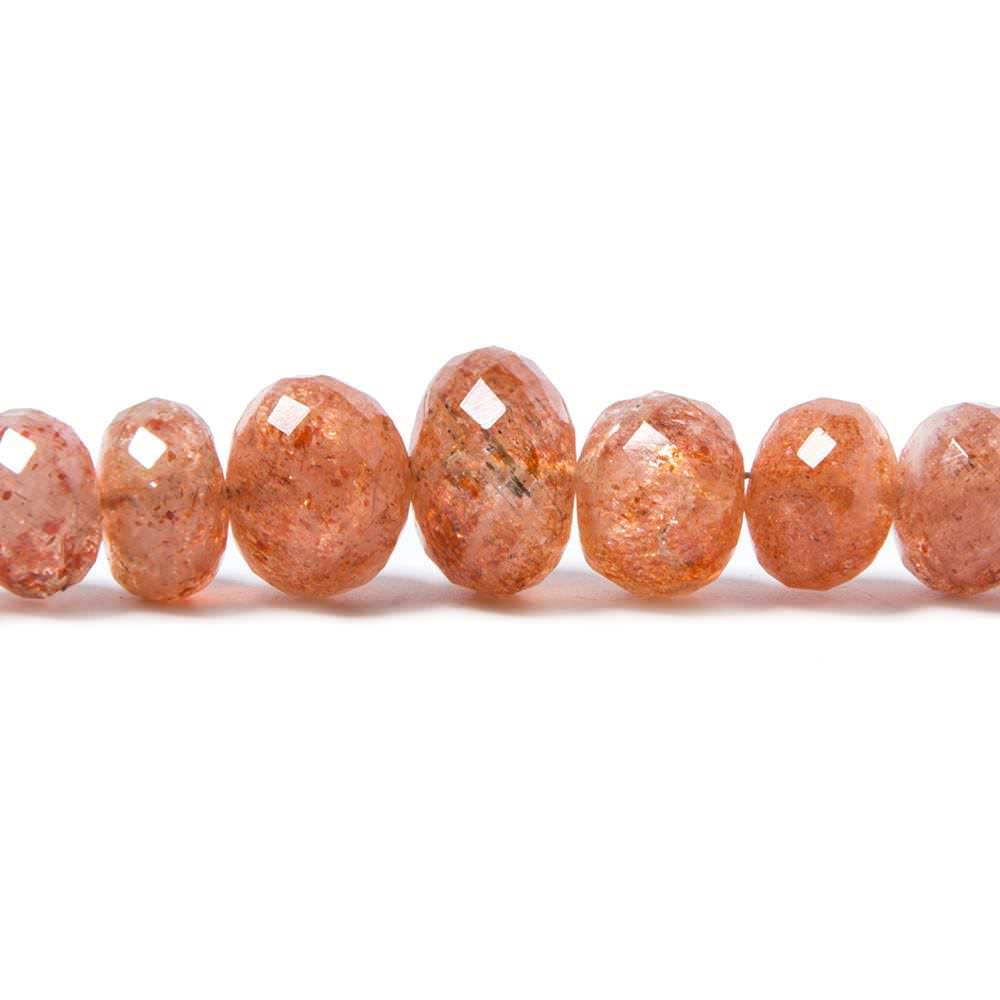 4-10mm Sunstone Faceted Rondelle Beads 18 inch 115 pieces - Beadsofcambay.com