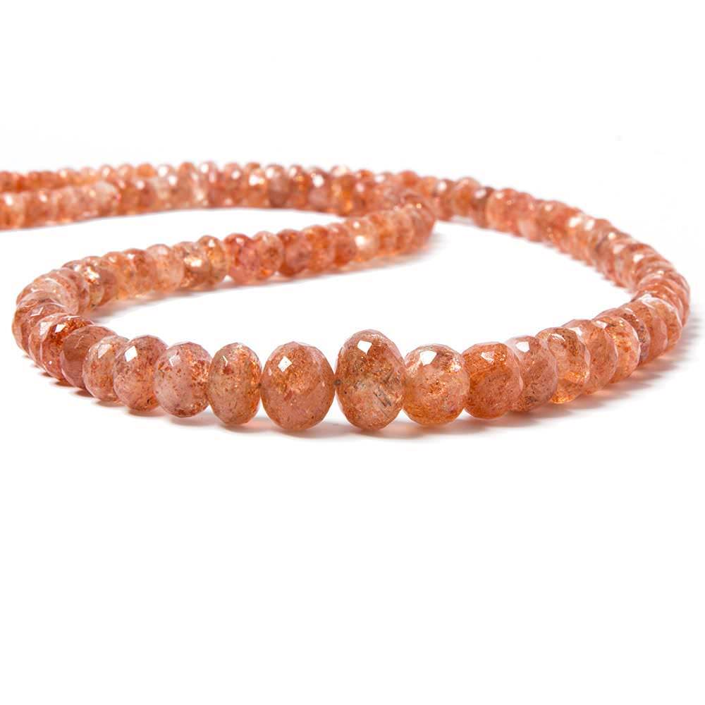 4-10mm Sunstone Faceted Rondelle Beads 18 inch 115 pieces - Beadsofcambay.com
