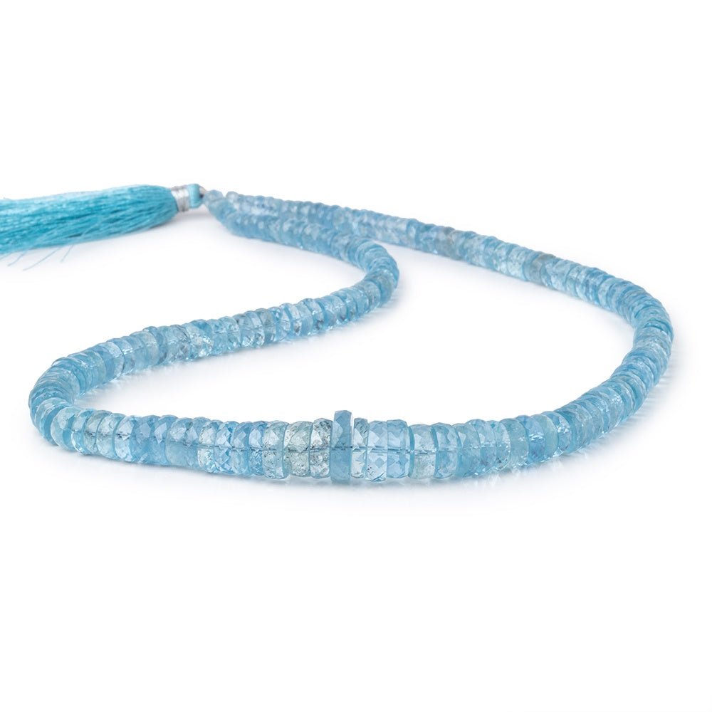4-12mm Brazilian Aquamarine Faceted Heshi Beads 18 inch 178 pieces AAA - Beadsofcambay.com
