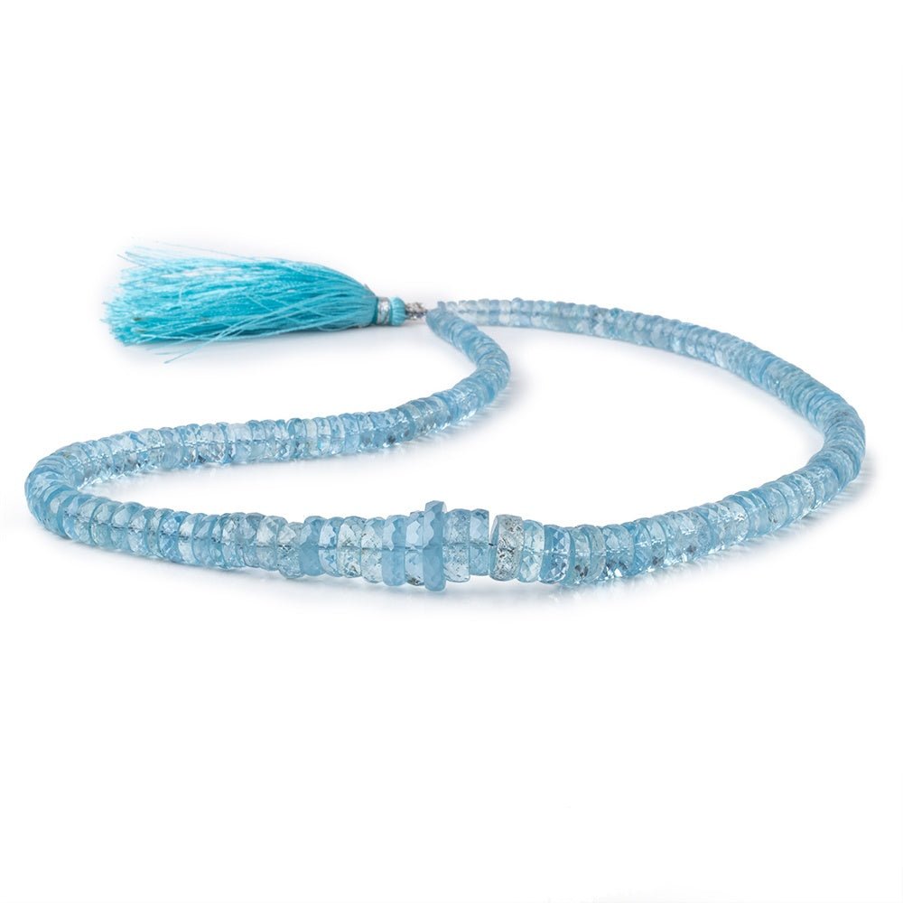 4-14mm Brazilian Aquamarine Faceted Heshi Beads 18 inch 181 pieces AAA - Beadsofcambay.com