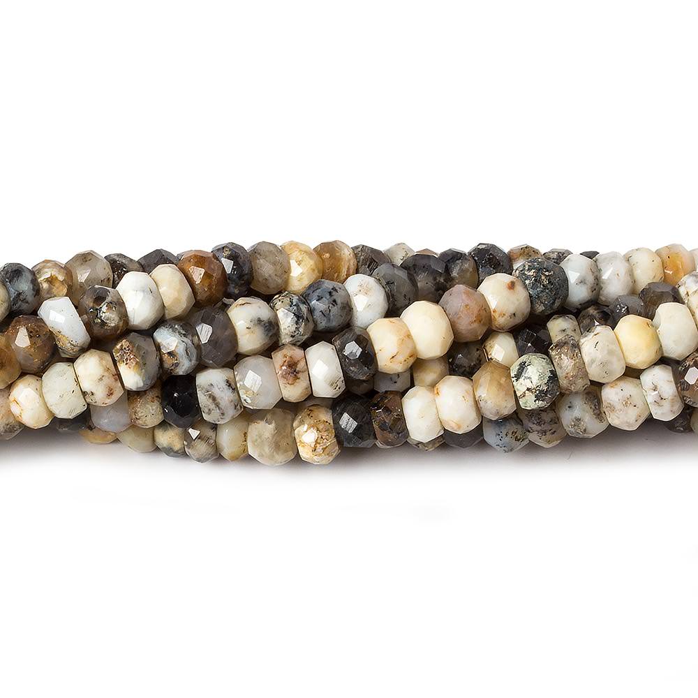 4-4.5mm Dendritic Opal faceted rondelle beads 13 inch 110 pieces - Beadsofcambay.com