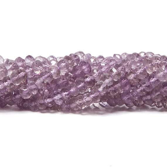 4-4.5mm Pink Amethyst faceted rondelle Beads 14 inch 122 pieces - Beadsofcambay.com