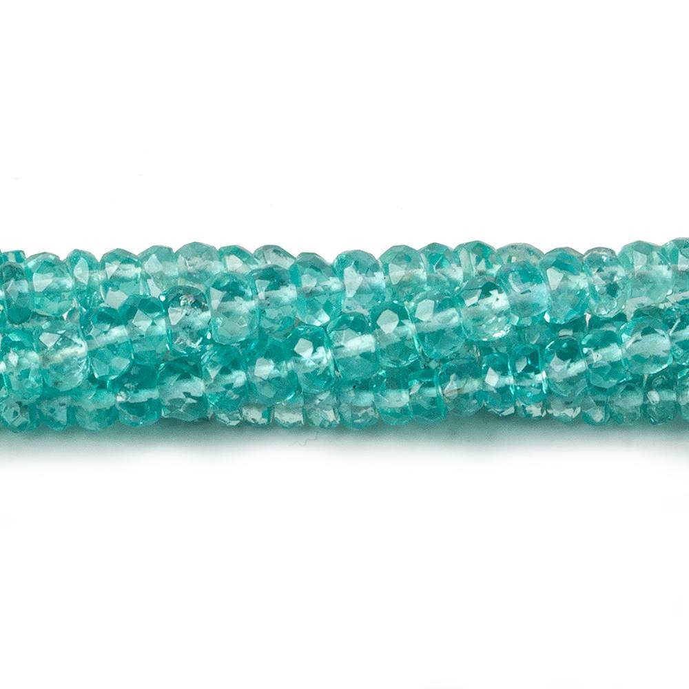 4-4.5mm Pool Blue Apatite faceted rondelle beads 16 inch 150 pieces AAA - Beadsofcambay.com