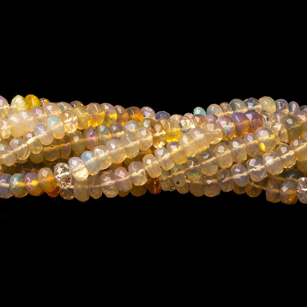 4 - 5mm Ethiopian Opal Faceted Rondelle Beads 18 inch 159 pieces - Beadsofcambay.com