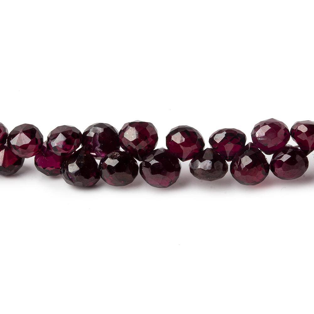 4-5mm Garnet Faceted Candy Kiss Beads 8 inch 68 pieces - Beadsofcambay.com
