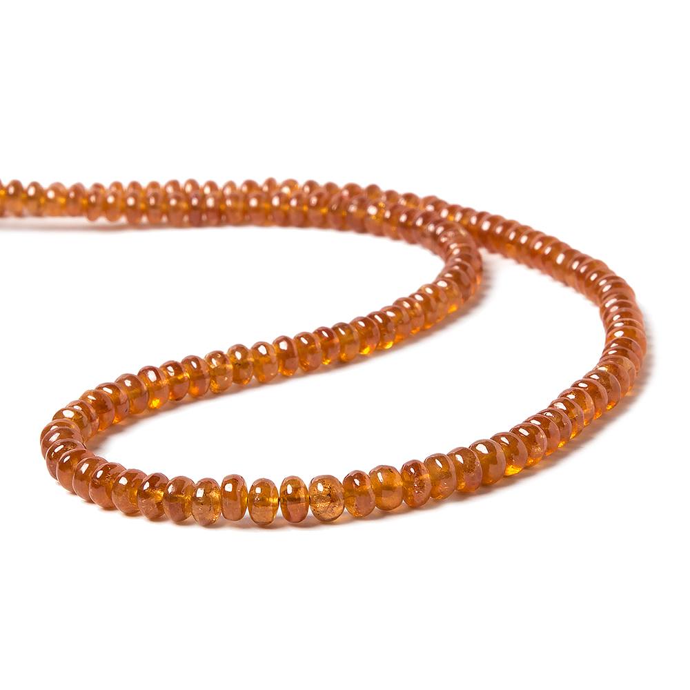 4-5mm Mandarin Garnet Plain Rondelle 15.5 inch 144 pieces - Beadsofcambay.com