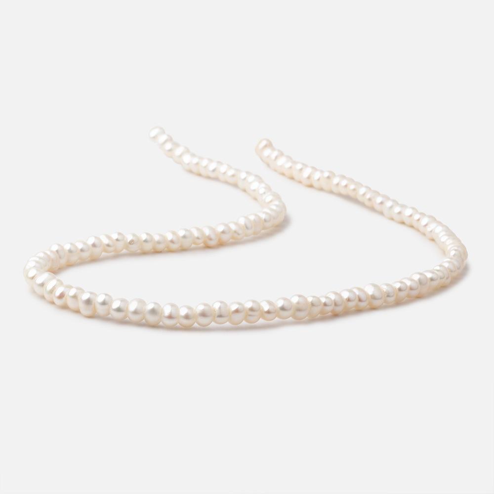 4-5mm Off White Off Round 2.5mm Large Hole Pearls 15 inch 105 pieces - Beadsofcambay.com