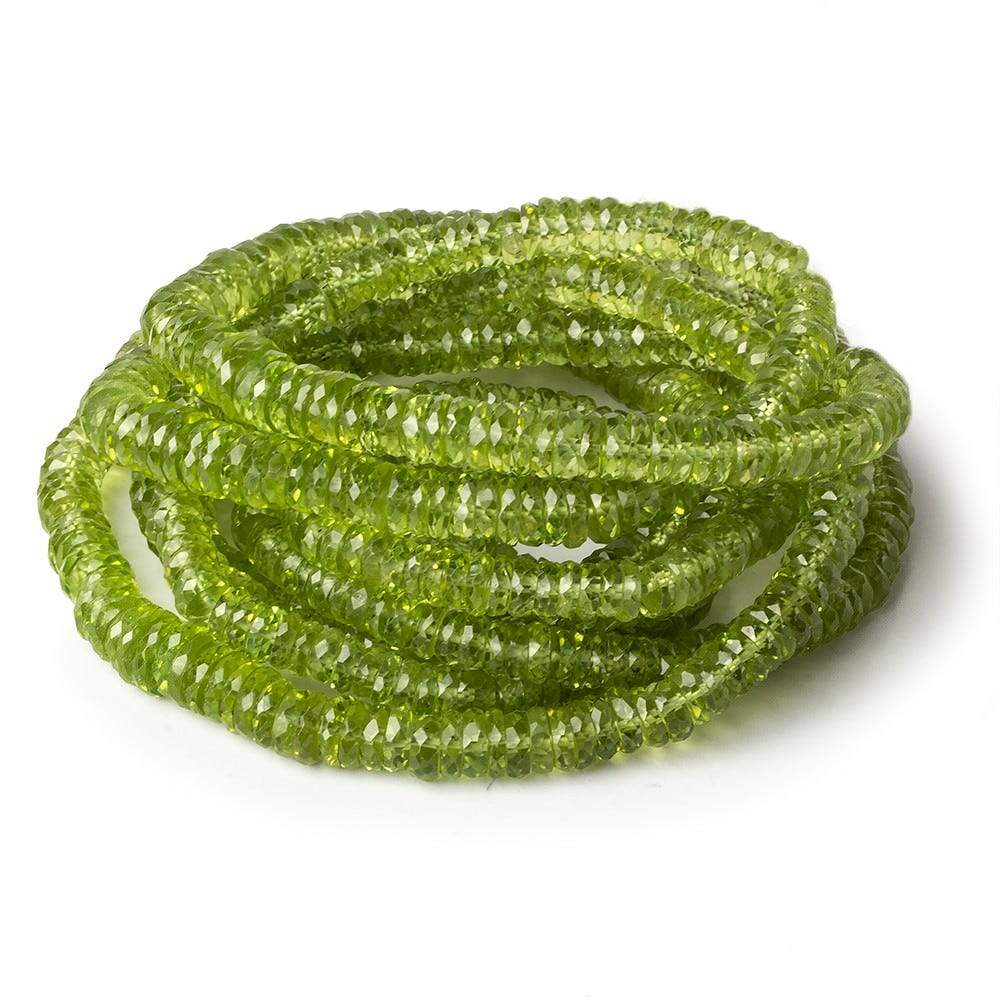 4-6.5mm Peridot faceted Heshi beads 16 inch 255 beads AA - Beadsofcambay.com