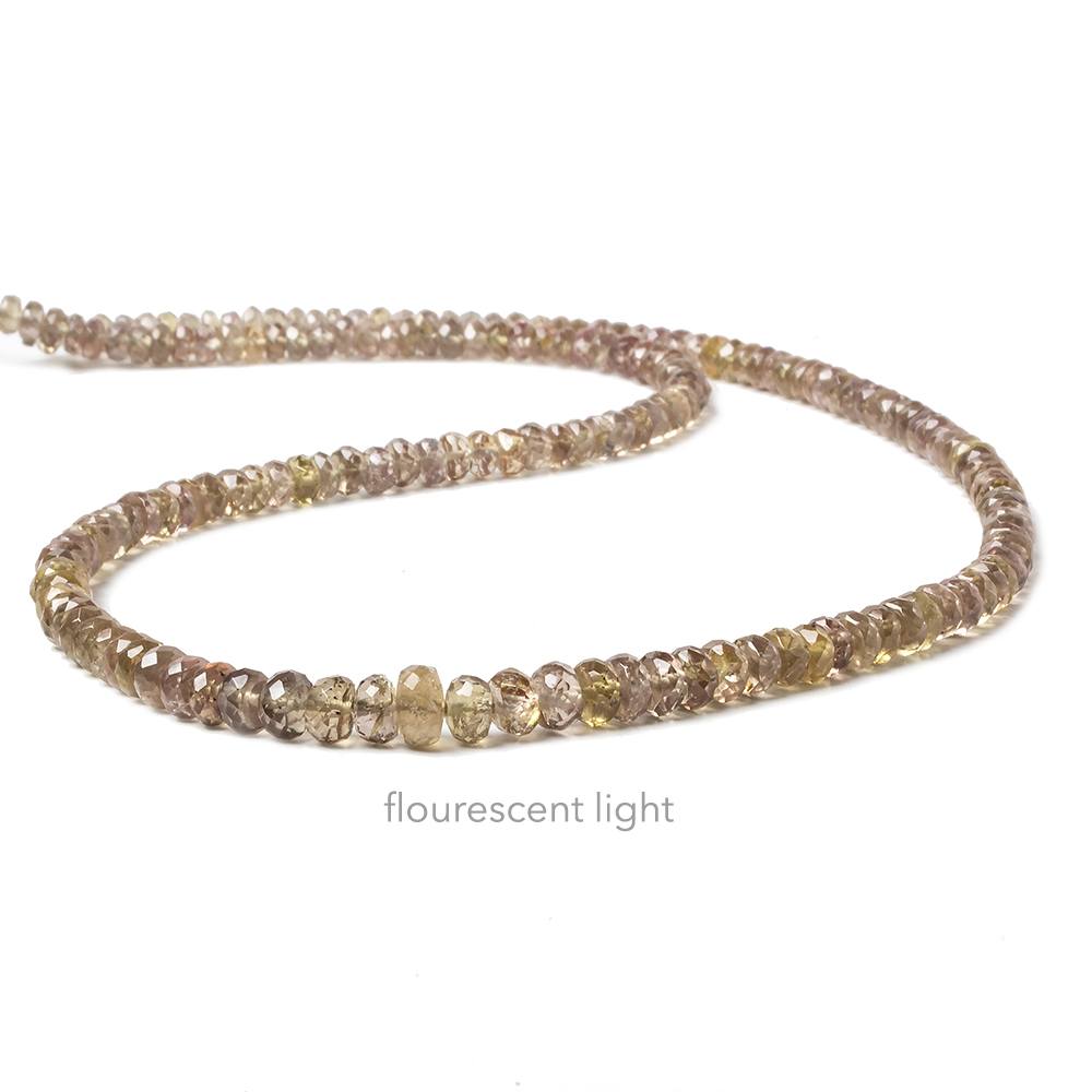 4-6mm Color Change Garnet faceted rondelle beads 18 inch 179 pieces - Beadsofcambay.com