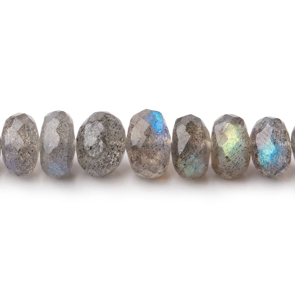4-6mm Labradorite Faceted Rondelle Beads 17.5 inch 140 pieces - Beadsofcambay.com