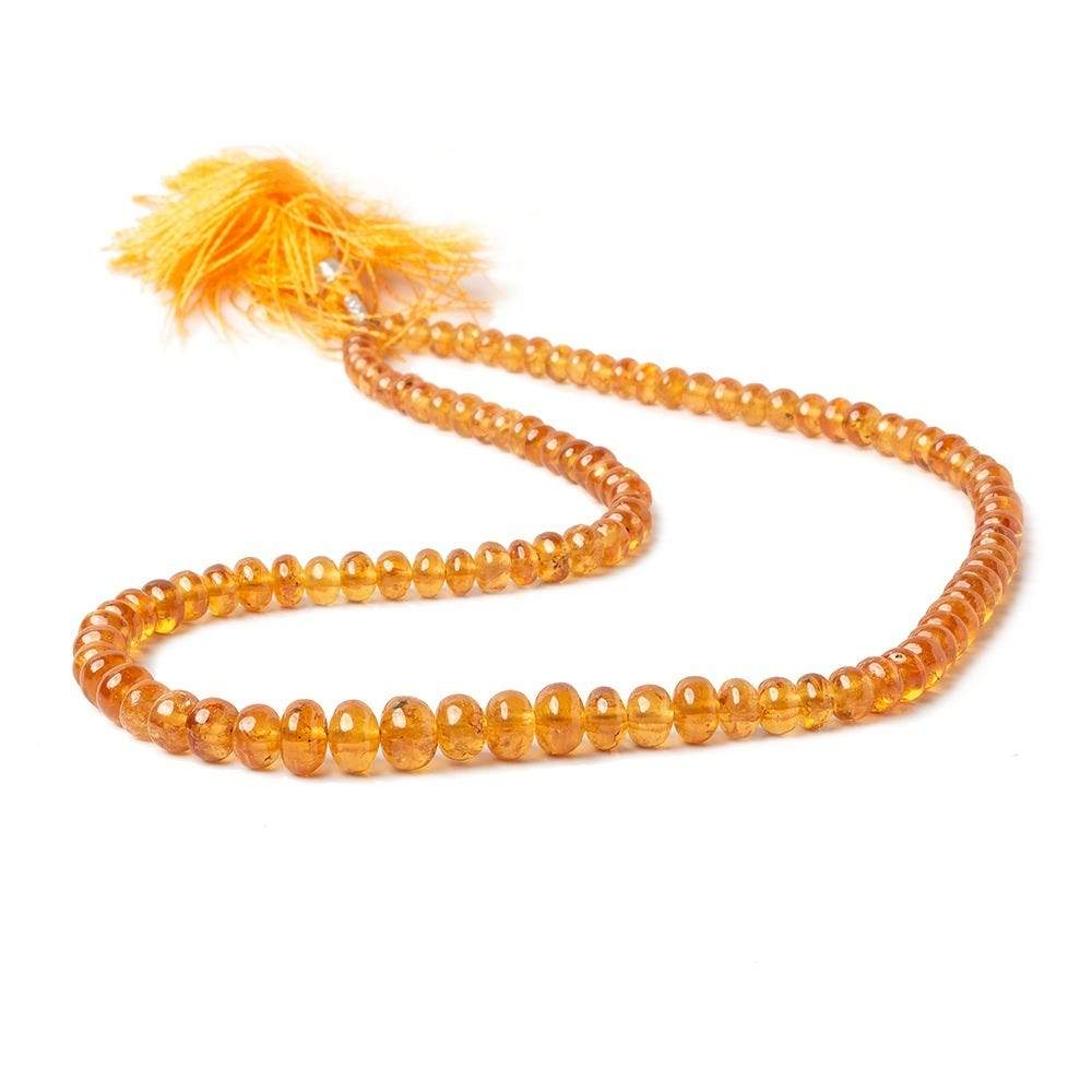 4-6mm Mandarin Garnet Plain Rondelle Beads 16 inch 109 pieces AAA - Beadsofcambay.com