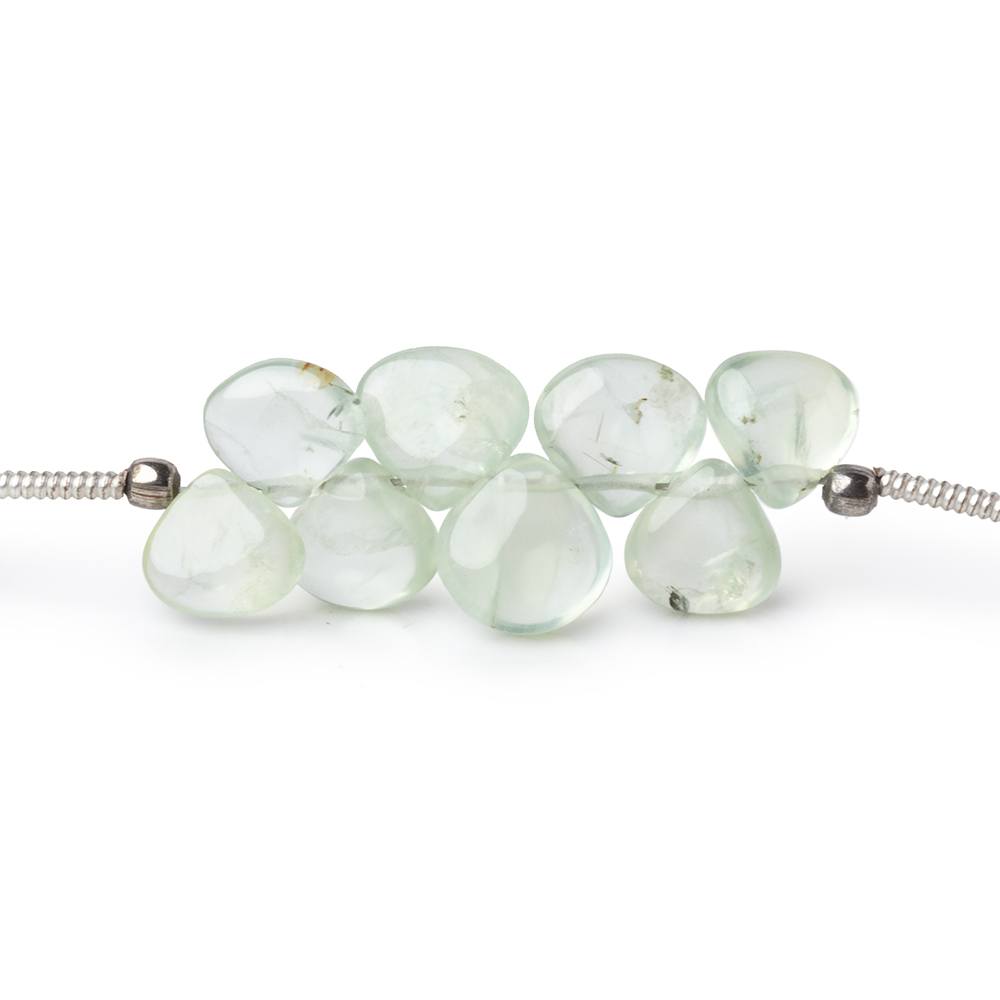4-6mm Prehnite Plain Heart Beads 8 inch 48 pieces - Beadsofcambay.com