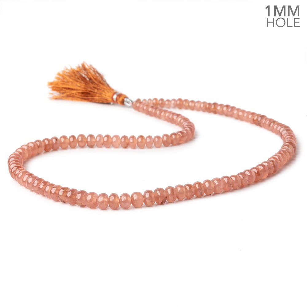 4-6mm Rhodochrosite plain rondelle beads 16 inch 118 pieces 1mm Large Hole - Beadsofcambay.com