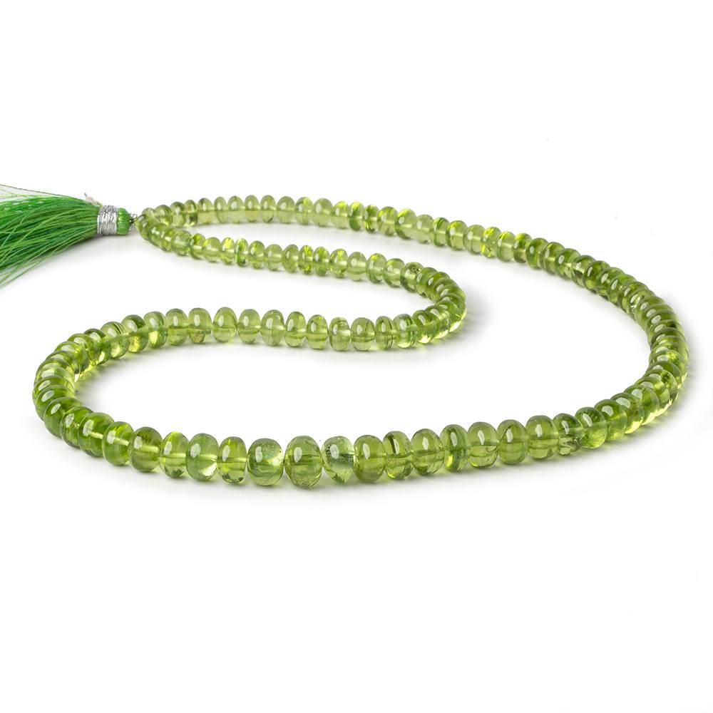 4-7.5mm Afghani Peridot Plain Rondelle Beads 18 inch 110 pieces AA - Beadsofcambay.com