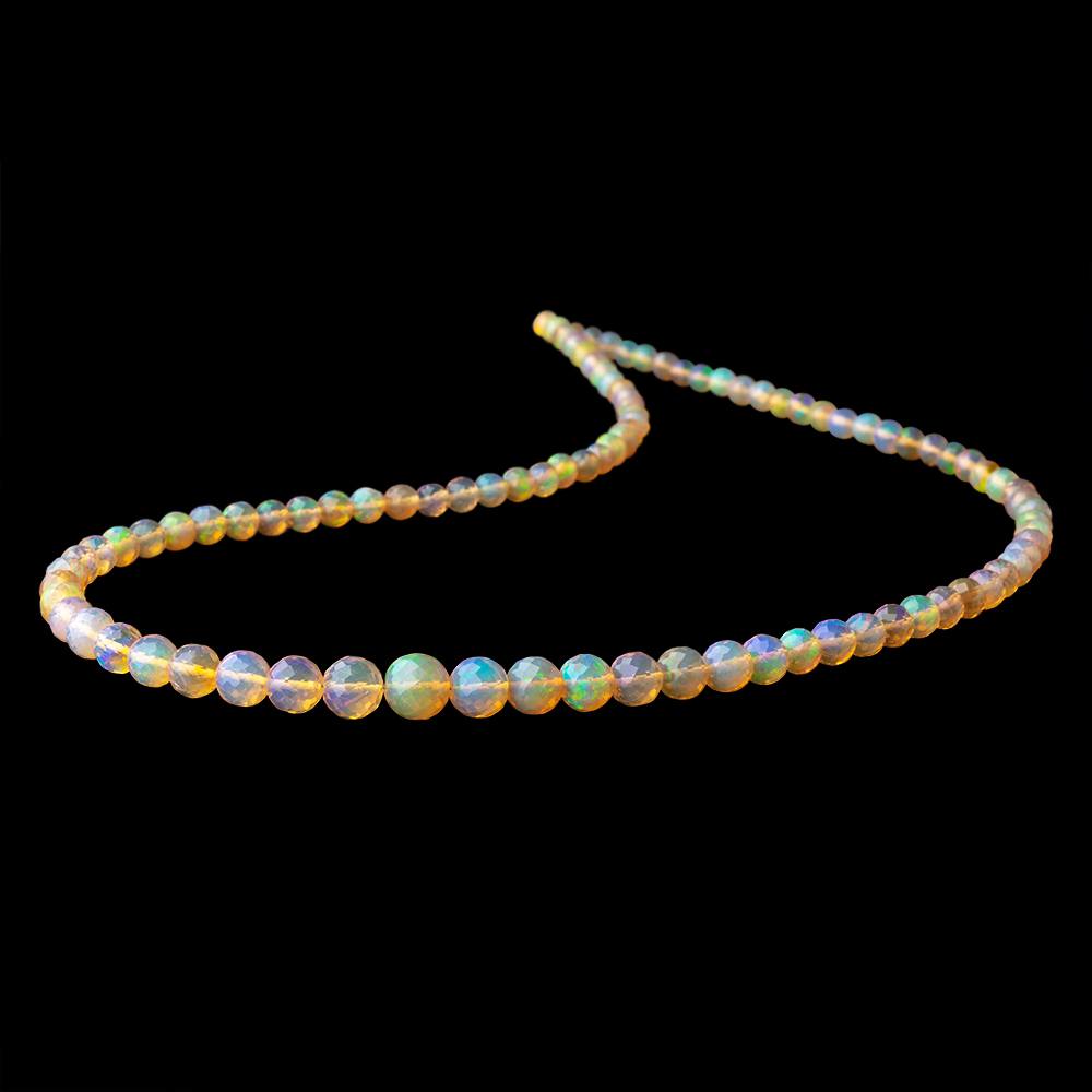 4-7.5mm Ethiopian Opal Faceted Round Beads 17 inch 96 pieces AAA - Beadsofcambay.com