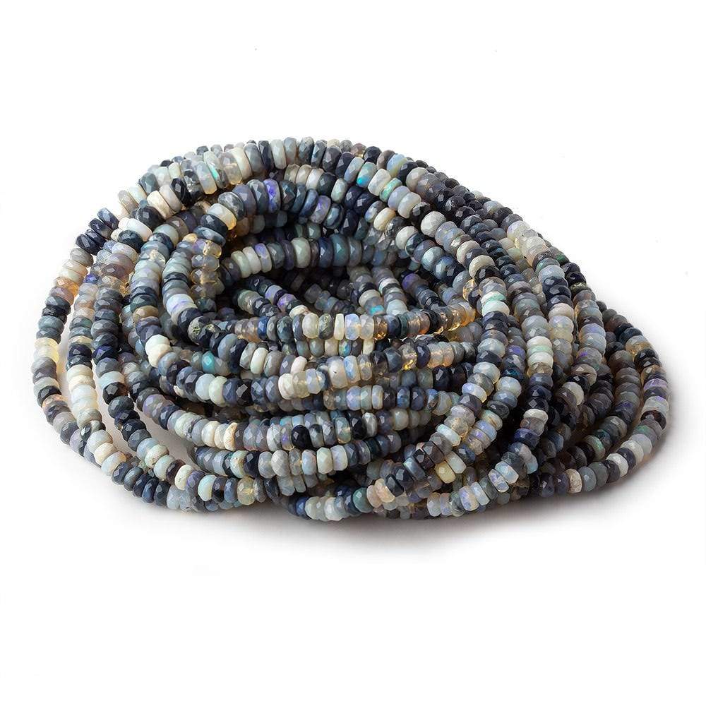 4-7mm Australian Multi Color Opal faceted rondelles 17.5 inch 190 pieces AA - Beadsofcambay.com