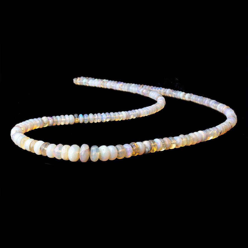 4-7mm Cream & Golden Australian Opal plain rondelles 18 inch 190 beads - Beadsofcambay.com