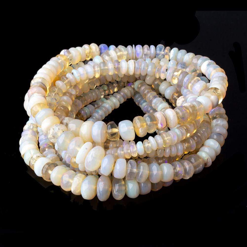 4-7mm Cream & Golden Australian Opal plain rondelles 18 inch 190 beads - Beadsofcambay.com