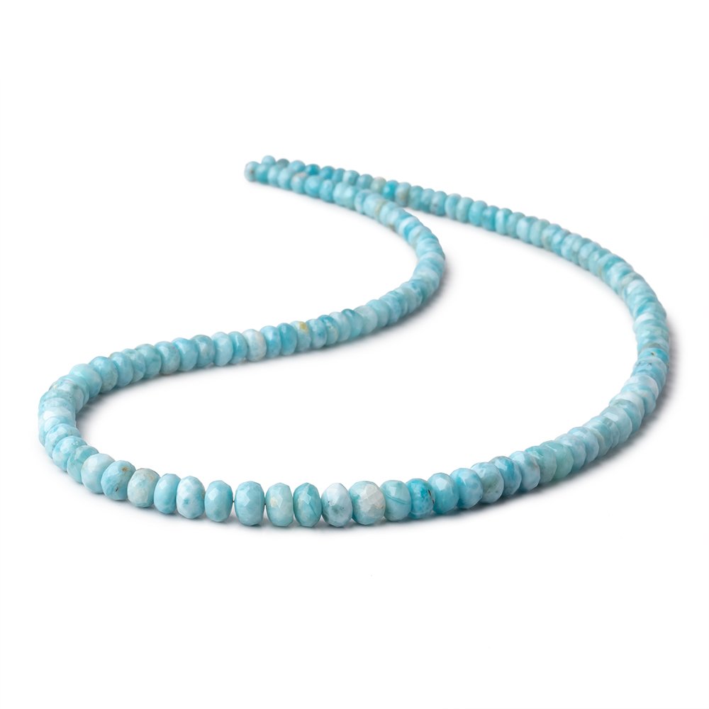 4-7mm Larimar Faceted Rondelle Beads 18 inch 138 pieces AA - Beadsofcambay.com