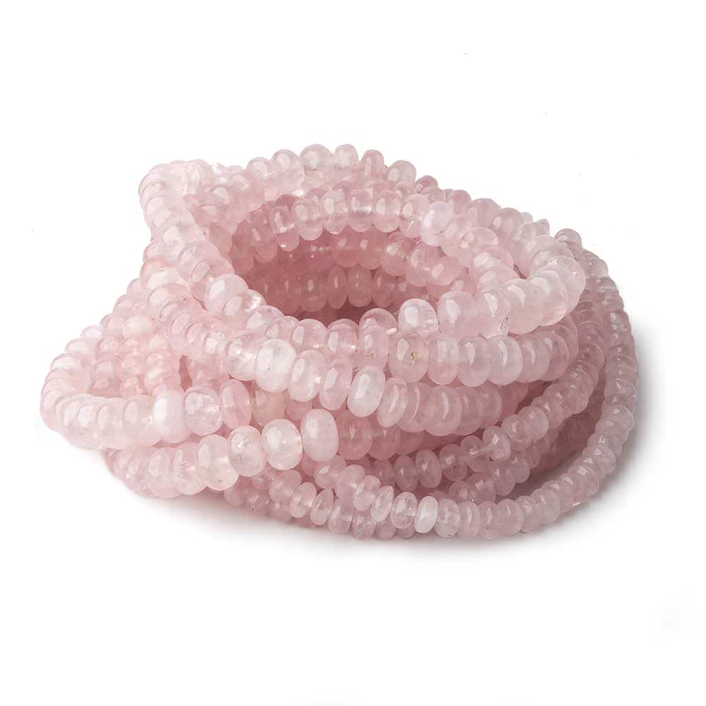 4-7mm Morganite plain rondelle beads 18 inch 138 pieces - Beadsofcambay.com